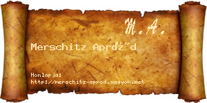 Merschitz Apród névjegykártya